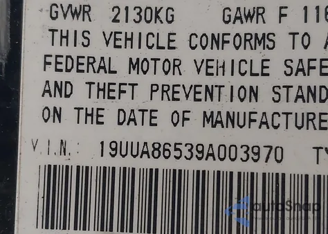 2009 Acura Tl 3.5 из США, поврежденный, VIN 19UUA86539A003970